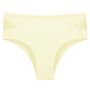 High-elastic underwear for women, solid color side mesh one-piece triangular pants