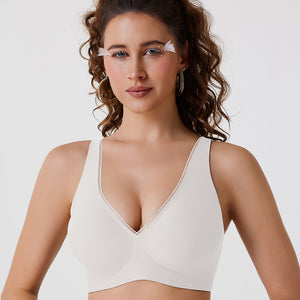 Upgraded version of the no-ring jelly bra for women's deep V gathering bra