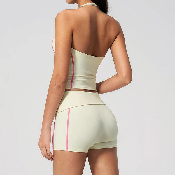 2 Pieces Yoga Set Women Gym Suit Yoga Bra Athletic Wear High Waist Workout Scrunch Shorts Sports Set Fitness Clothes Sportswear