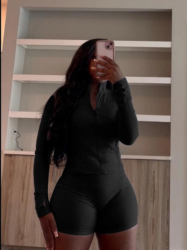 Sporty Shorts Outfit Set Sexy Women Skinny Two Pieces Club Matching Set Casual Tracksuit