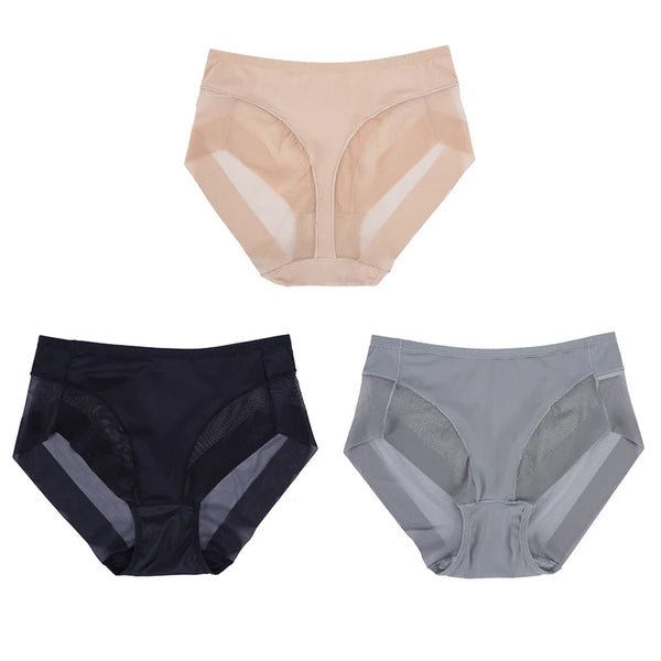 3PCS Seamless Breathable Mesh Briefs Intimates Body Shaper Panties High Elastic Female Underwear Slim Control Shaper Underpants
