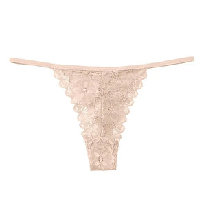 Summer Panties Women Low Rise Cotton T-Shape Panties Crochet Lace Hollow Out Breathable Thong Women Briefs Thin
