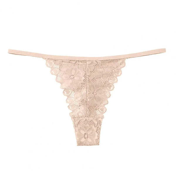 Summer Panties Women Low Rise Cotton T-Shape Panties Crochet Lace Hollow Out Breathable Thong Women Briefs Thin