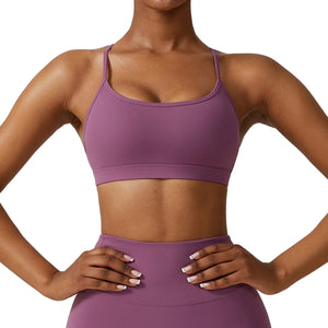 Women Workout Sports Underwear High Support Sports Top Push Up Yoga Bra Gym Crop Top Fitness Bra Running Brassiere Sportswear
