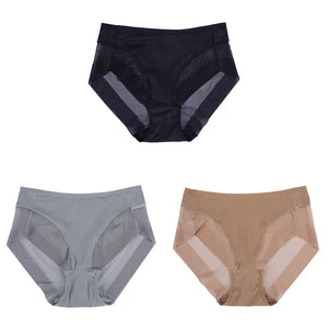 3PCS Seamless Breathable Mesh Briefs Intimates Body Shaper Panties High Elastic Female Underwear Slim Control Shaper Underpants