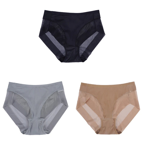 3PCS Seamless Breathable Mesh Briefs Intimates Body Shaper Panties High Elastic Female Underwear Slim Control Shaper Underpants