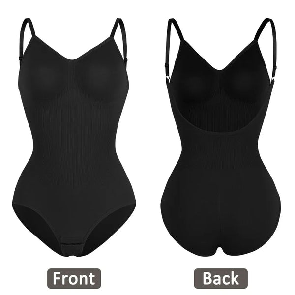 Womens Backless Bodysuits Seam-free Shapewear Thong Butt Lifter Body Shaper Slimming Camisole Tops Tummy Control Corset