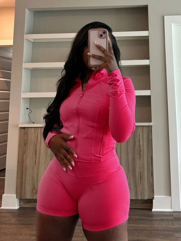 Sporty Shorts Outfit Set Sexy Women Skinny Two Pieces Club Matching Set Casual Tracksuit