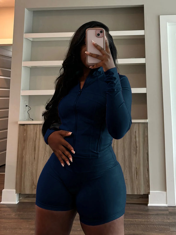Sporty Shorts Outfit Set Sexy Women Skinny Two Pieces Club Matching Set Casual Tracksuit