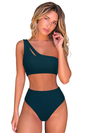 Women  2 Piece Bikini Sets Solid Color Padded High Waisted Bikini  Summer Beachwear Swimming Bathing Suits Bikini Set Femme
