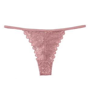 Summer Panties Women Low Rise Cotton T-Shape Panties Crochet Lace Hollow Out Breathable Thong Women Briefs Thin