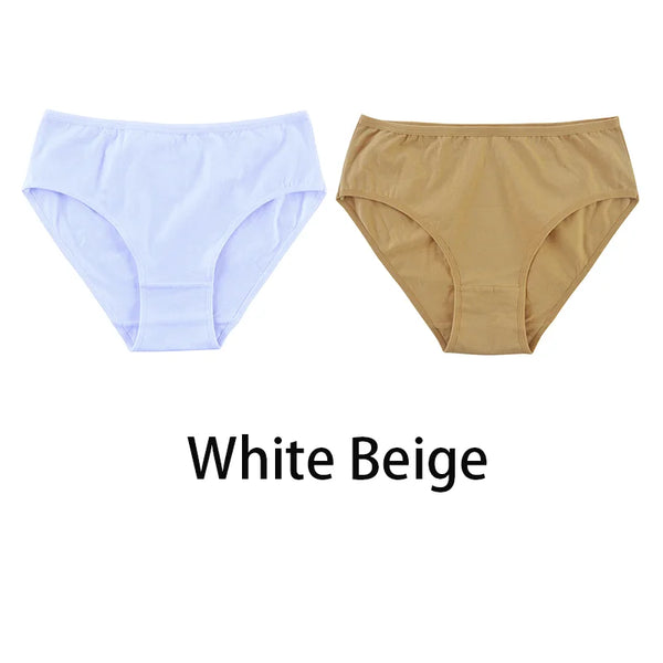 2PCS/Set Women Sexy Cotton Panties Big Size Comfort Underwear Female Plus Size Underpants Girls Soft Briefs Lingerie 8815
