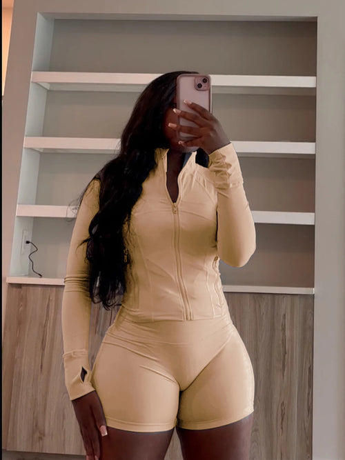 Sporty Shorts Outfit Set Sexy Women Skinny Two Pieces Club Matching Set Casual Tracksuit
