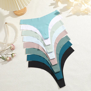 8PCS/SET Sexy G-String Underwear Female T-back Intimates Lingerie Seamless Low Waist Underpants 17 Color Lady Bikini Panty