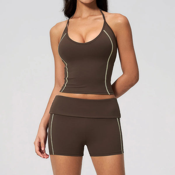 2 Pieces Yoga Set Women Gym Suit Yoga Bra Athletic Wear High Waist Workout Scrunch Shorts Sports Set Fitness Clothes Sportswear
