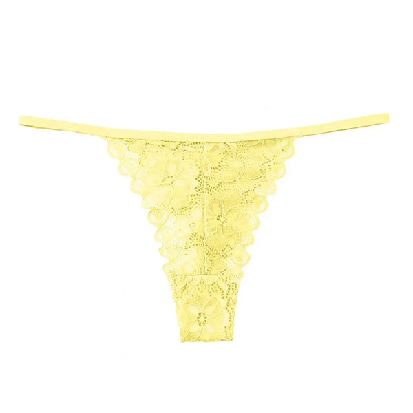 Summer Panties Women Low Rise Cotton T-Shape Panties Crochet Lace Hollow Out Breathable Thong Women Briefs Thin
