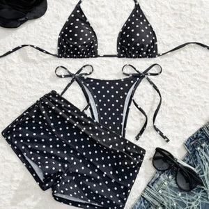 Dot Sexy 3Pcs Bikinis Set Female Swimsuit Women Three-Piece Swimwear Beach Swim Wear Bathing Suits Brazilian Bikini Pool Bather