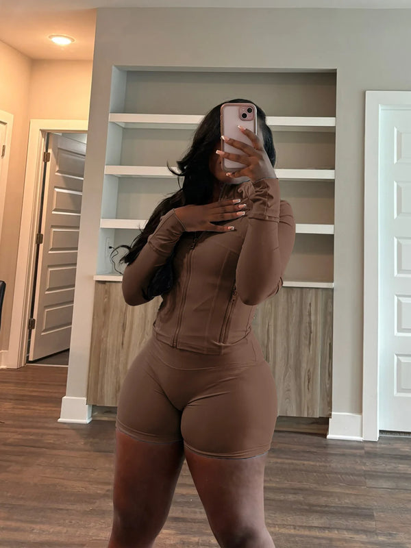 Sporty Shorts Outfit Set Sexy Women Skinny Two Pieces Club Matching Set Casual Tracksuit