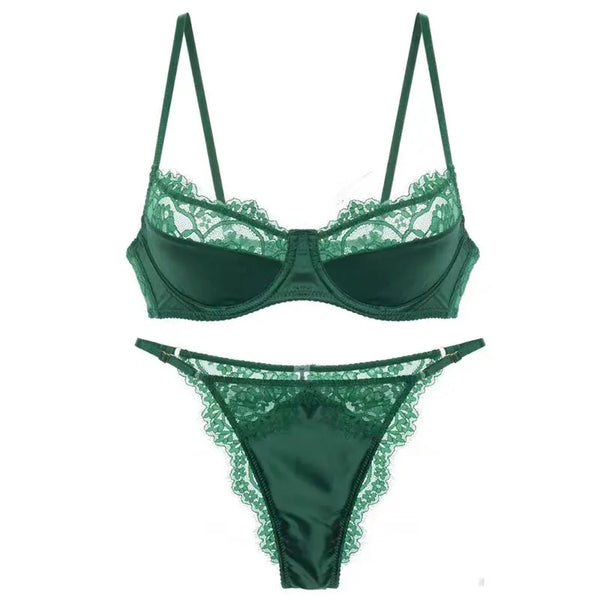 French Sexy Lace Bra Women European Underwire Underwear Minimizer Bra Thin Cup Push Up Lifting Anti Sagging Breathable Bralette