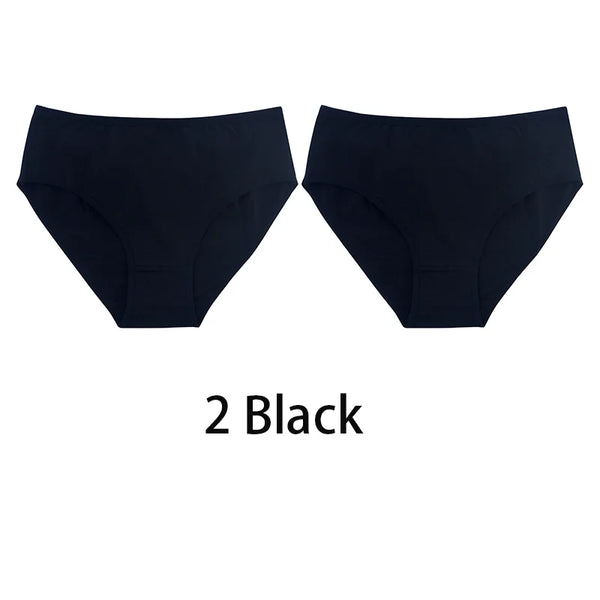 2PCS/Set Women Sexy Cotton Panties Big Size Comfort Underwear Female Plus Size Underpants Girls Soft Briefs Lingerie 8815