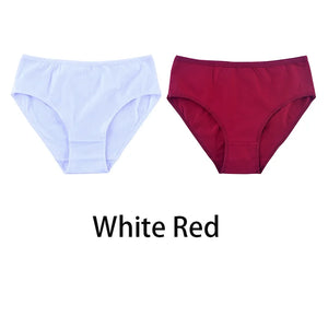 2PCS/Set Women Sexy Cotton Panties Big Size Comfort Underwear Female Plus Size Underpants Girls Soft Briefs Lingerie 8815