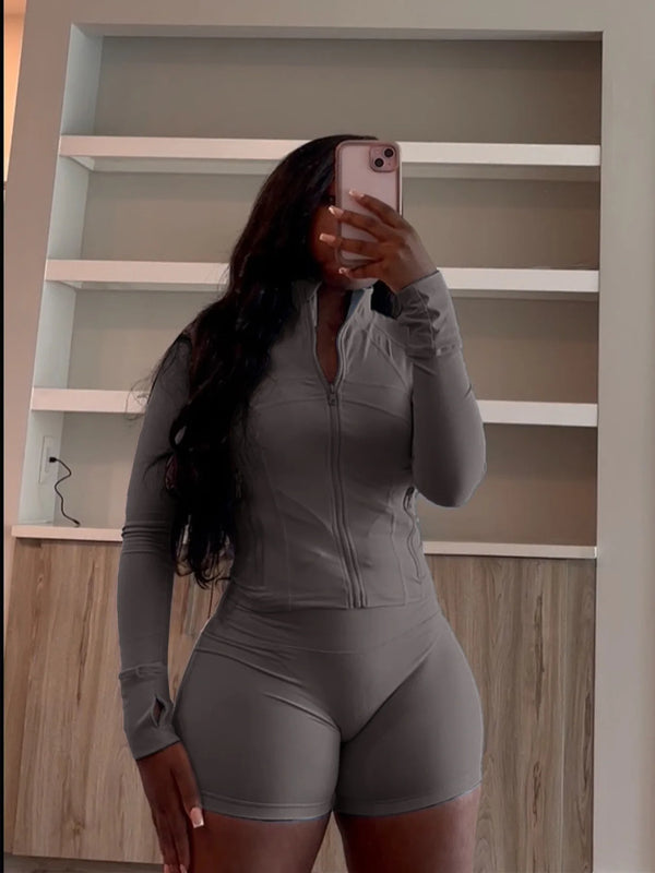 Sporty Shorts Outfit Set Sexy Women Skinny Two Pieces Club Matching Set Casual Tracksuit