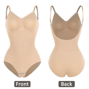 Womens Backless Bodysuits Seam-free Shapewear Thong Butt Lifter Body Shaper Slimming Camisole Tops Tummy Control Corset