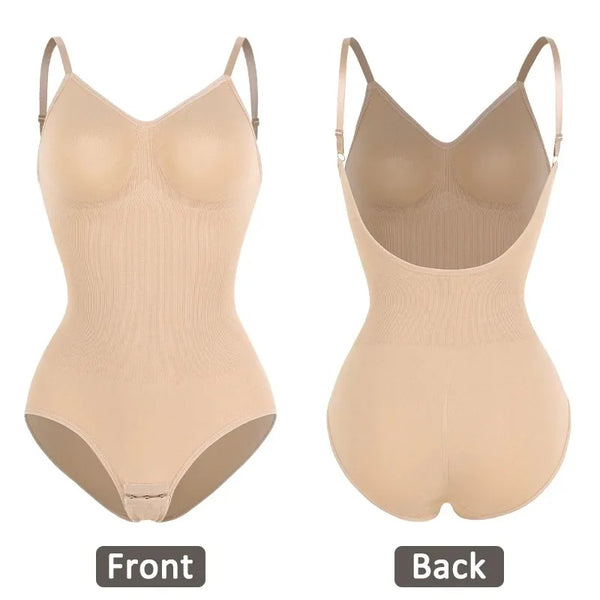Womens Backless Bodysuits Seam-free Shapewear Thong Butt Lifter Body Shaper Slimming Camisole Tops Tummy Control Corset