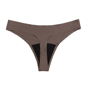 New Design Seamless Low Waist Leak Proof 4 Layer Menstrual Panties Washable Light Flow Period Panties For Women Thong