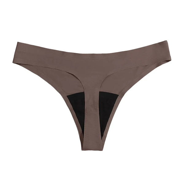 New Design Seamless Low Waist Leak Proof 4 Layer Menstrual Panties Washable Light Flow Period Panties For Women Thong