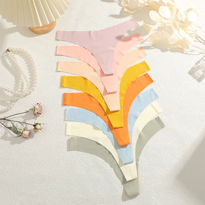 8PCS/SET Sexy G-String Underwear Female T-back Intimates Lingerie Seamless Low Waist Underpants 17 Color Lady Bikini Panty