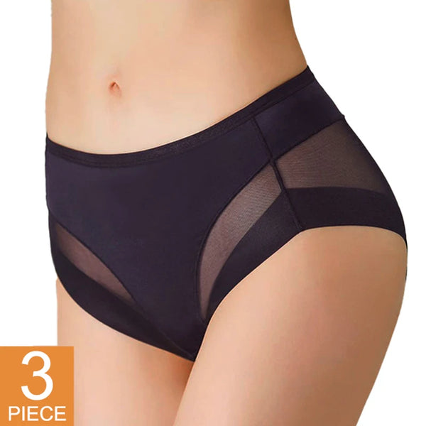 3PCS Seamless Breathable Mesh Briefs Intimates Body Shaper Panties High Elastic Female Underwear Slim Control Shaper Underpants