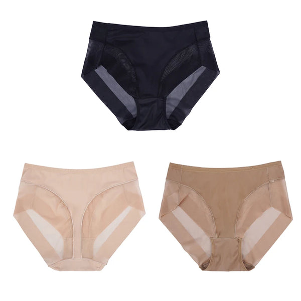 3PCS Seamless Breathable Mesh Briefs Intimates Body Shaper Panties High Elastic Female Underwear Slim Control Shaper Underpants