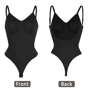 Womens Backless Bodysuits Seam-free Shapewear Thong Butt Lifter Body Shaper Slimming Camisole Tops Tummy Control Corset