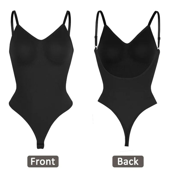 Womens Backless Bodysuits Seam-free Shapewear Thong Butt Lifter Body Shaper Slimming Camisole Tops Tummy Control Corset