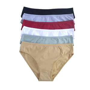 1 Pack Women Cotton Low Rise Bikini Briefs Comfort Soft Breathable Panties Solid Color Lingerie Ladies Daily Wear Underwear M-XL