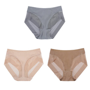 3PCS Seamless Breathable Mesh Briefs Intimates Body Shaper Panties High Elastic Female Underwear Slim Control Shaper Underpants