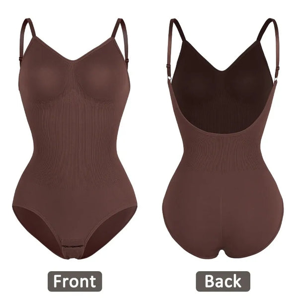 Womens Backless Bodysuits Seam-free Shapewear Thong Butt Lifter Body Shaper Slimming Camisole Tops Tummy Control Corset