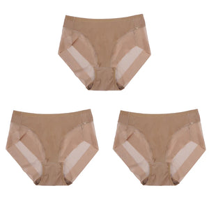3PCS Seamless Breathable Mesh Briefs Intimates Body Shaper Panties High Elastic Female Underwear Slim Control Shaper Underpants