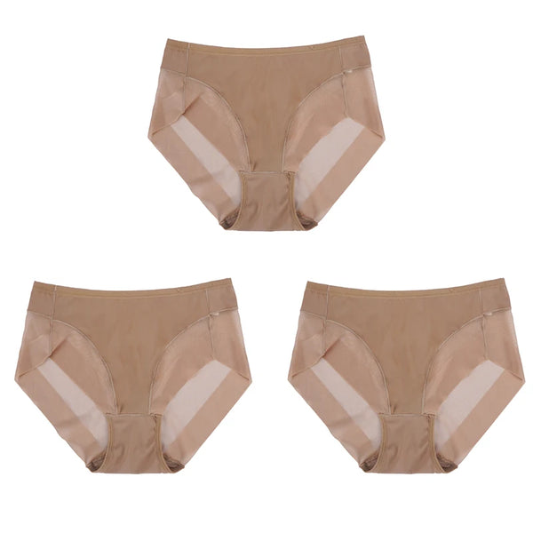 3PCS Seamless Breathable Mesh Briefs Intimates Body Shaper Panties High Elastic Female Underwear Slim Control Shaper Underpants