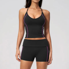 2 Pieces Yoga Set Women Gym Suit Yoga Bra Athletic Wear High Waist Workout Scrunch Shorts Sports Set Fitness Clothes Sportswear