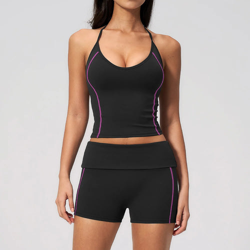 2 Pieces Yoga Set Women Gym Suit Yoga Bra Athletic Wear High Waist Workout Scrunch Shorts Sports Set Fitness Clothes Sportswear