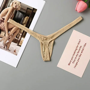 4PCS Thong Sexy Low Waist Mini Panties Deep V Thong Women's Breathable One Line Bikini Bottom Thong Female Panty Women Underwear