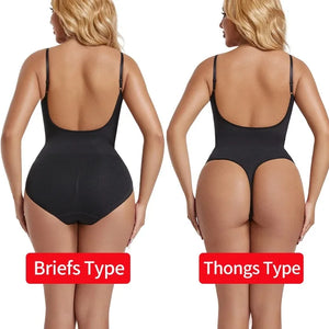 Womens Backless Bodysuits Seam-free Shapewear Thong Butt Lifter Body Shaper Slimming Camisole Tops Tummy Control Corset