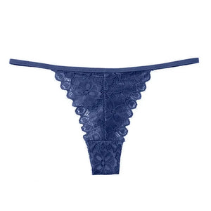 Summer Panties Women Low Rise Cotton T-Shape Panties Crochet Lace Hollow Out Breathable Thong Women Briefs Thin