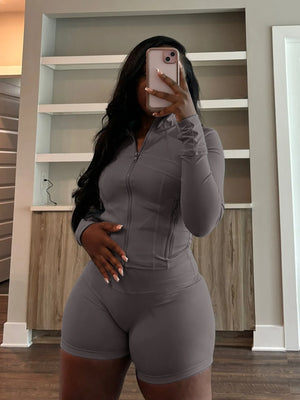 Sporty Shorts Outfit Set Sexy Women Skinny Two Pieces Club Matching Set Casual Tracksuit
