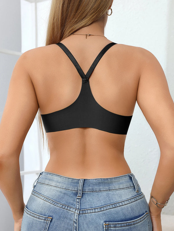 Everyday Women Bra Solid Metal Front Clasp Push-Up Bra Lined Small Bust Appears Larger Sexy Bras