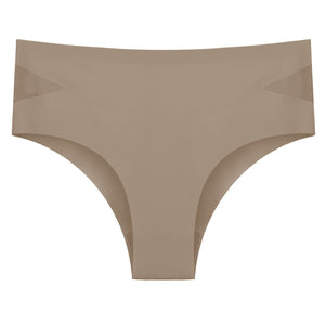 High-elastic underwear for women, solid color side mesh one-piece triangular pants