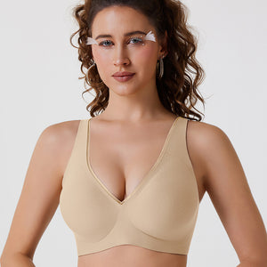 Upgraded version of the no-ring jelly bra for women's deep V gathering bra